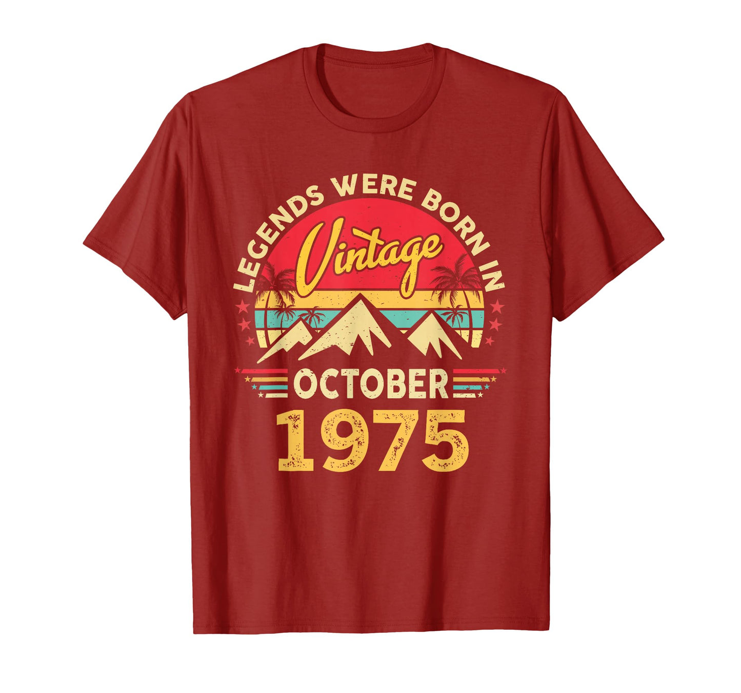 Vintage 50th Birthday Legends were Born in October 1975 T-Shirt
