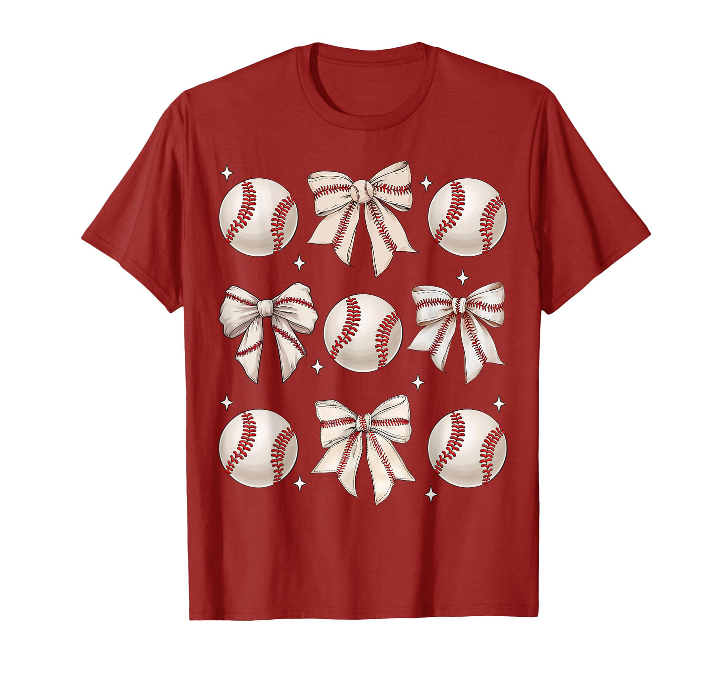 Baseball Coquette Bow Baseball Mom Mothers Day Baseball Mama T-Shirt