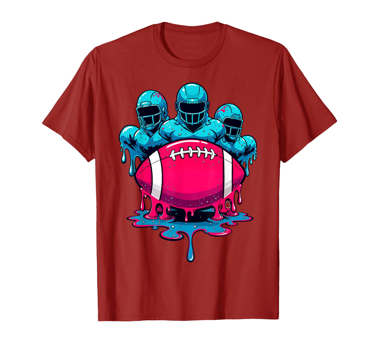 Ice Cream Football Linemen Drip Graphic Funny Game Day T-Shirt