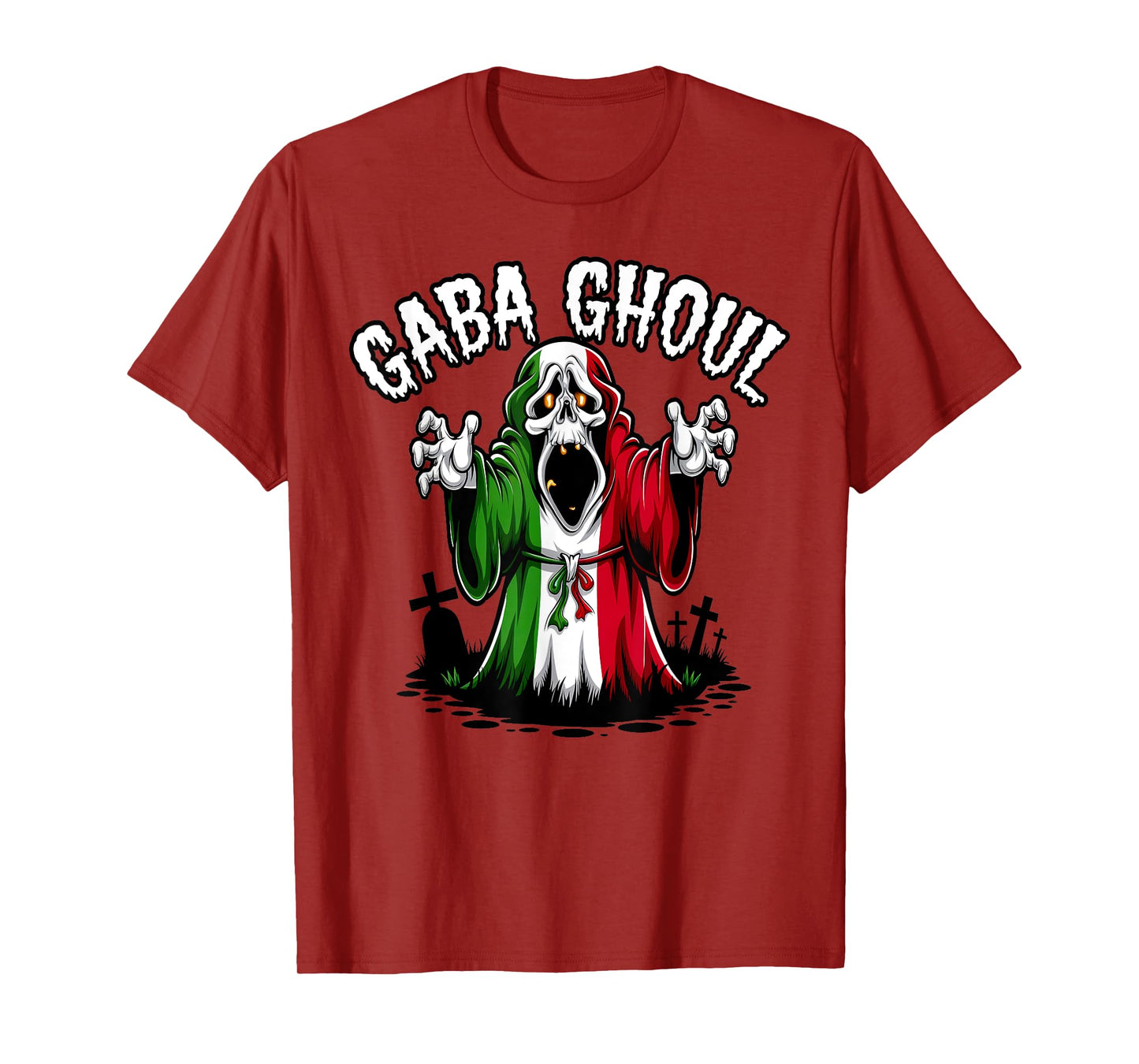 Halloween Graveyard Gaba Ghoul Ghost Funny Italian Gabagool T-Shirt