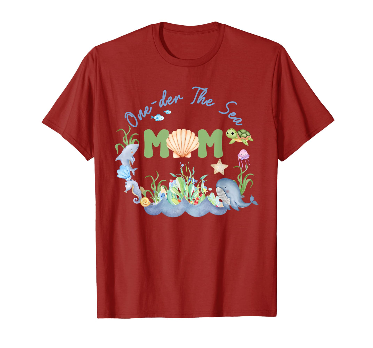 Dad and Mom of The Birthday Girl One-der The Sea Mama Dada T-Shirt