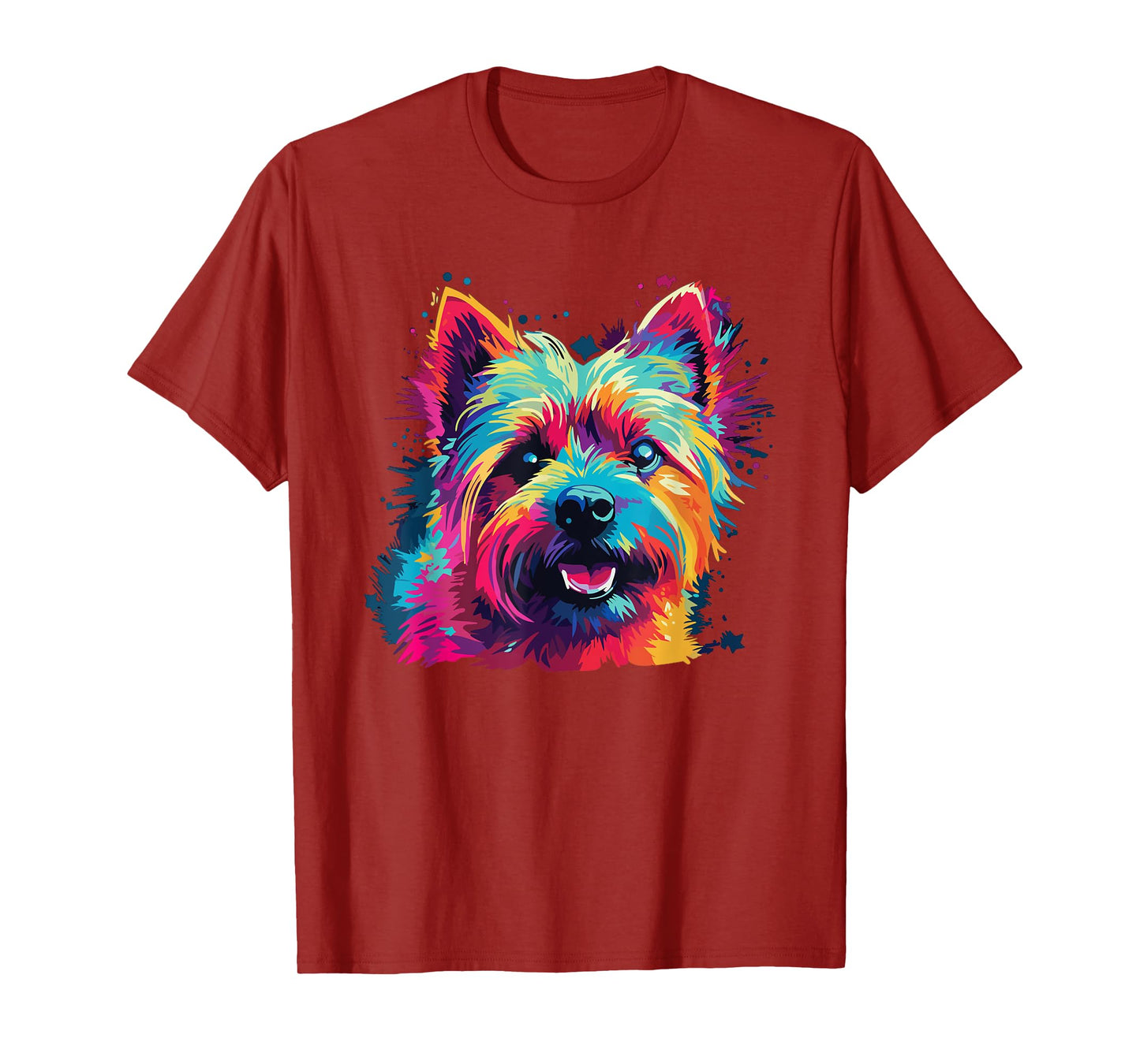 Watercolor Colorful Norwich Terrier Dog Men Women Kids T-Shirt