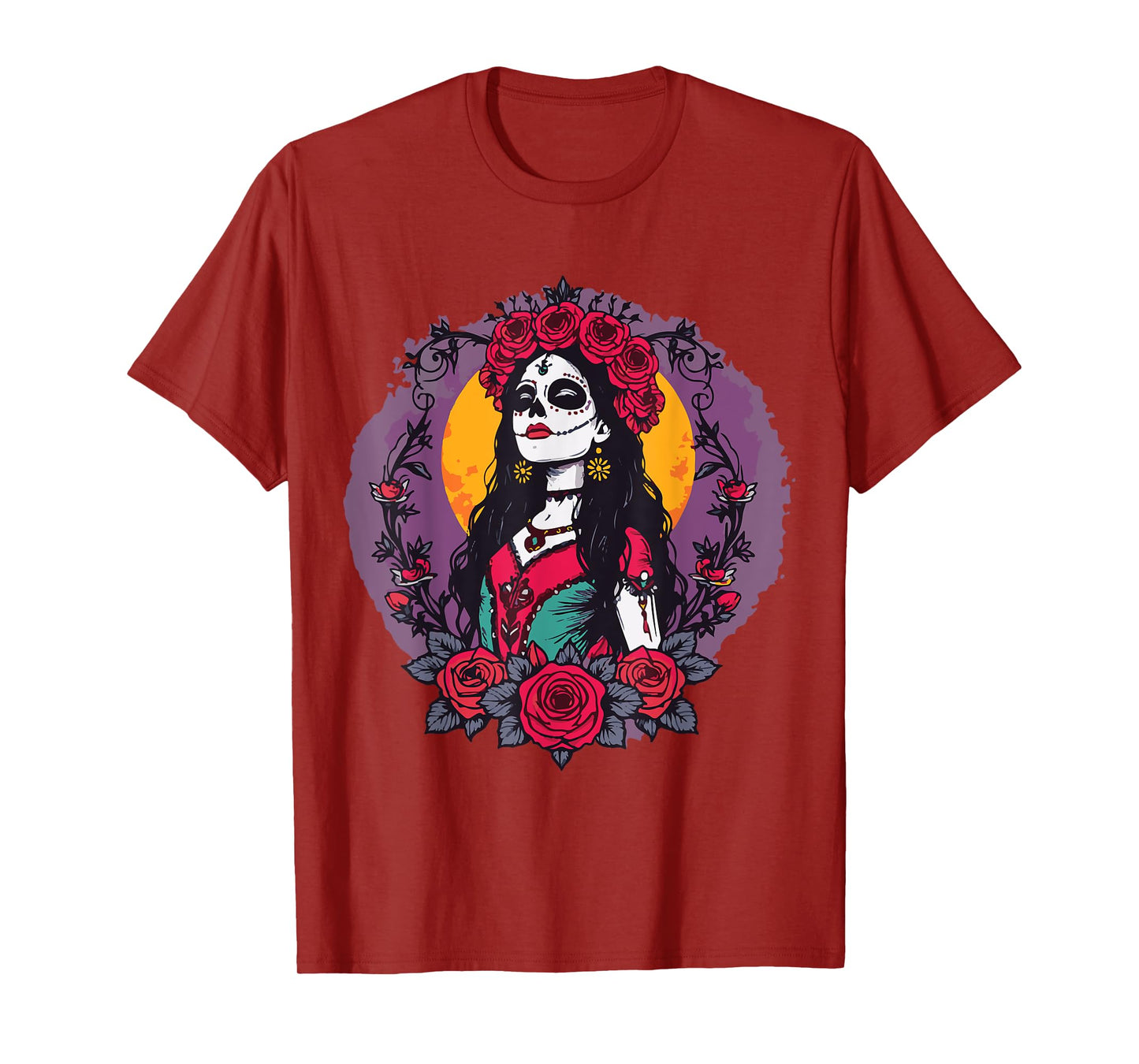 La Catrina Skull Dia de Los Muertos T-Shirt