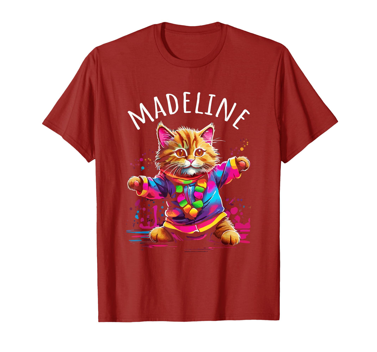Madeline Dancing Kitty Cat Design for Girls Name Madeline T-Shirt