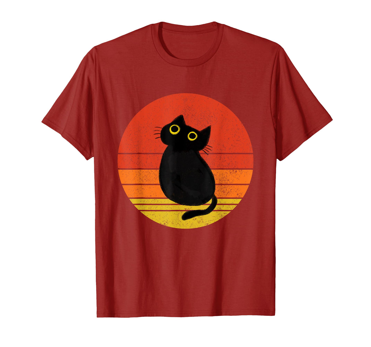 Cute Black Cat Vintage Sunset Cat Lover Cat Owner T-Shirt