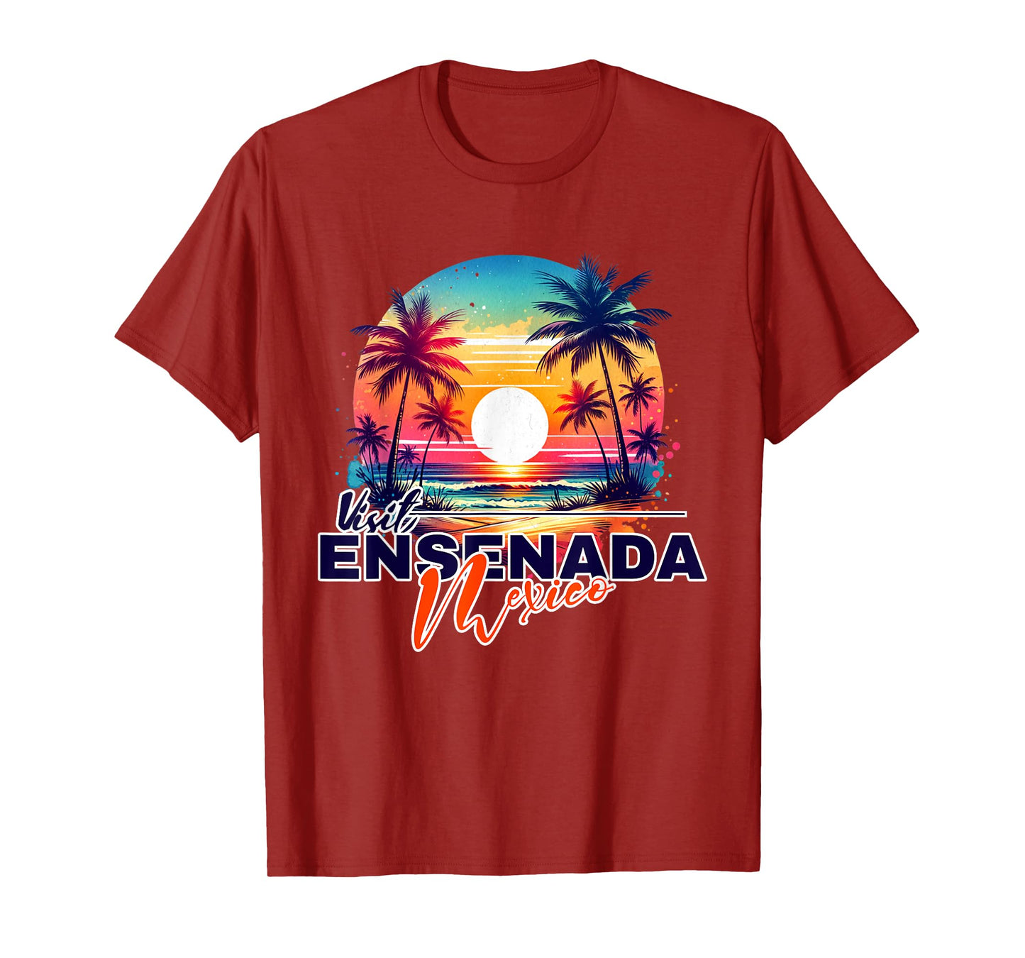 Ensenada Mexico Sunset Beach Palm Tree Souvenir T-Shirt