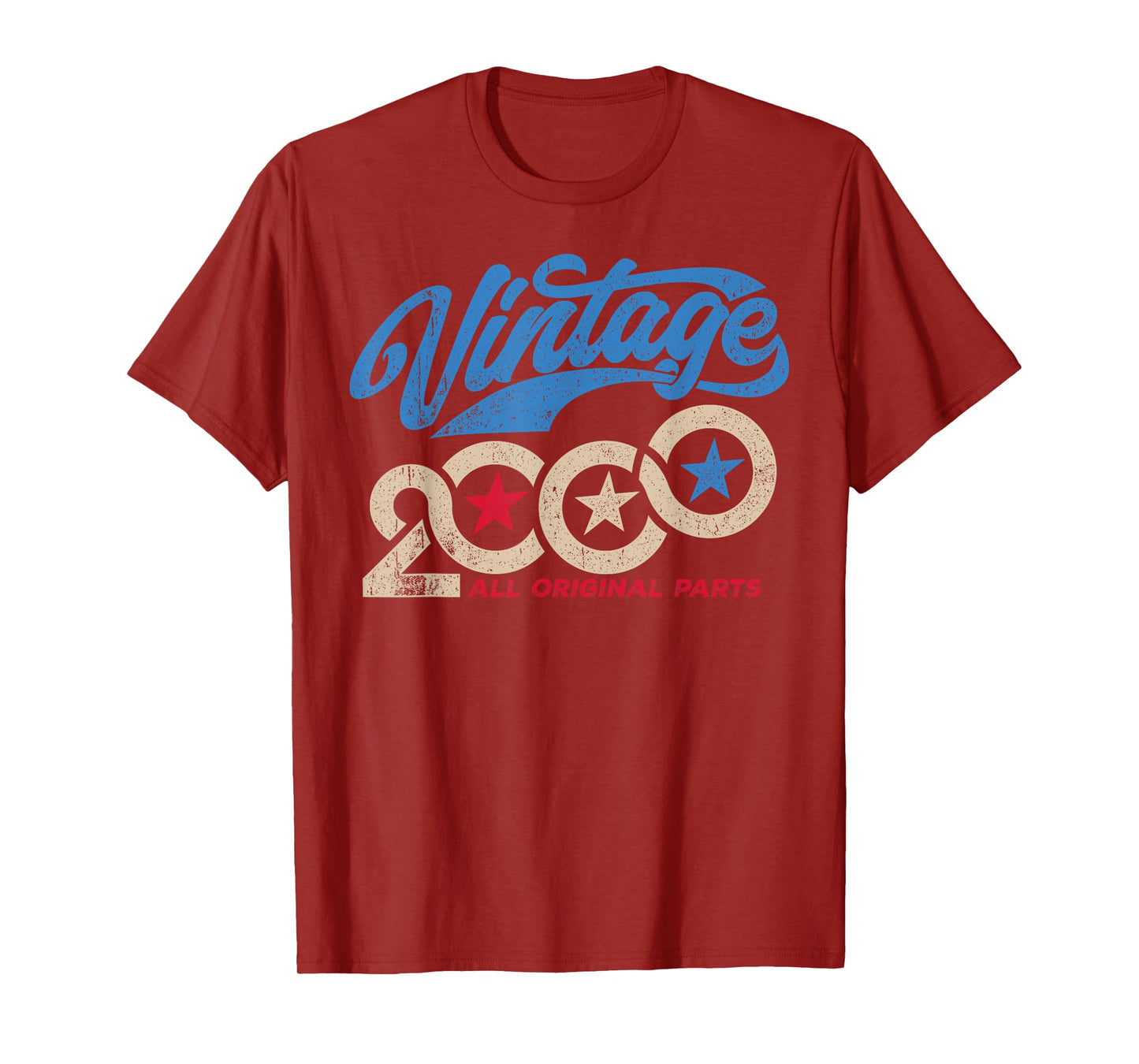Vintage 2000 Retro 25th Birthday for Men USA Flag Style T-Shirt