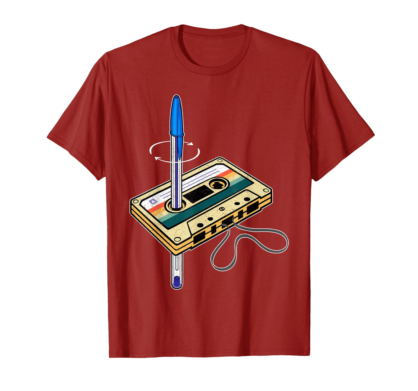 Cassette Pen Hack Retro 80s Old School Tape Fix Rewind Funny T-Shirt
