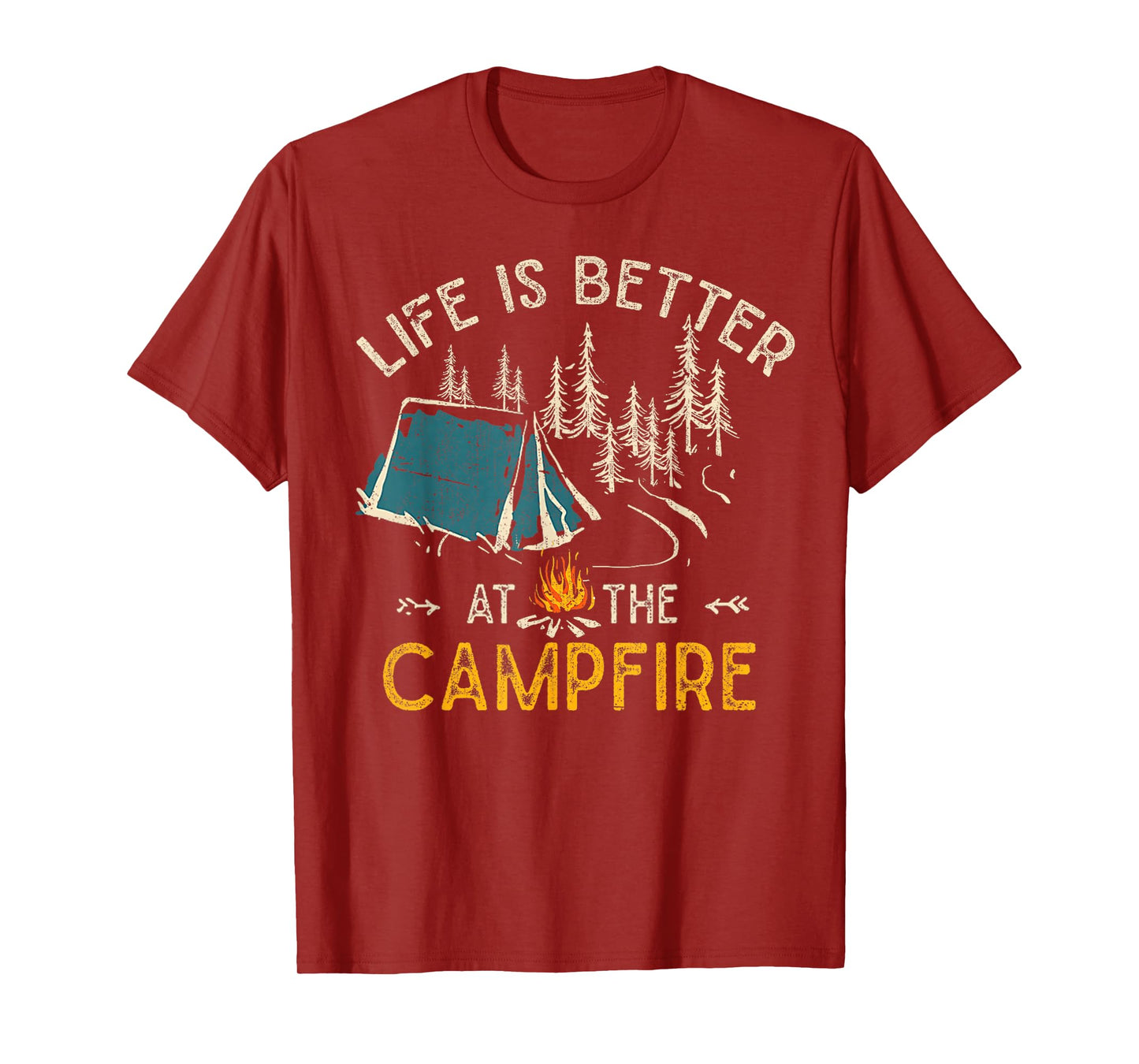 Life is Better at The Campfire Funny Camper Camp Camping T-Shirt