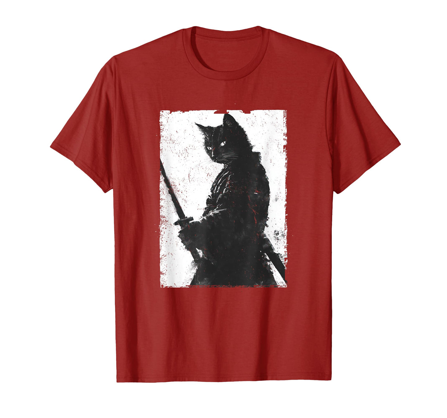 Vintage Samurai Cat Graphic Art Japanese Ukiyo-e T-Shirt for Men Women Girls Kids