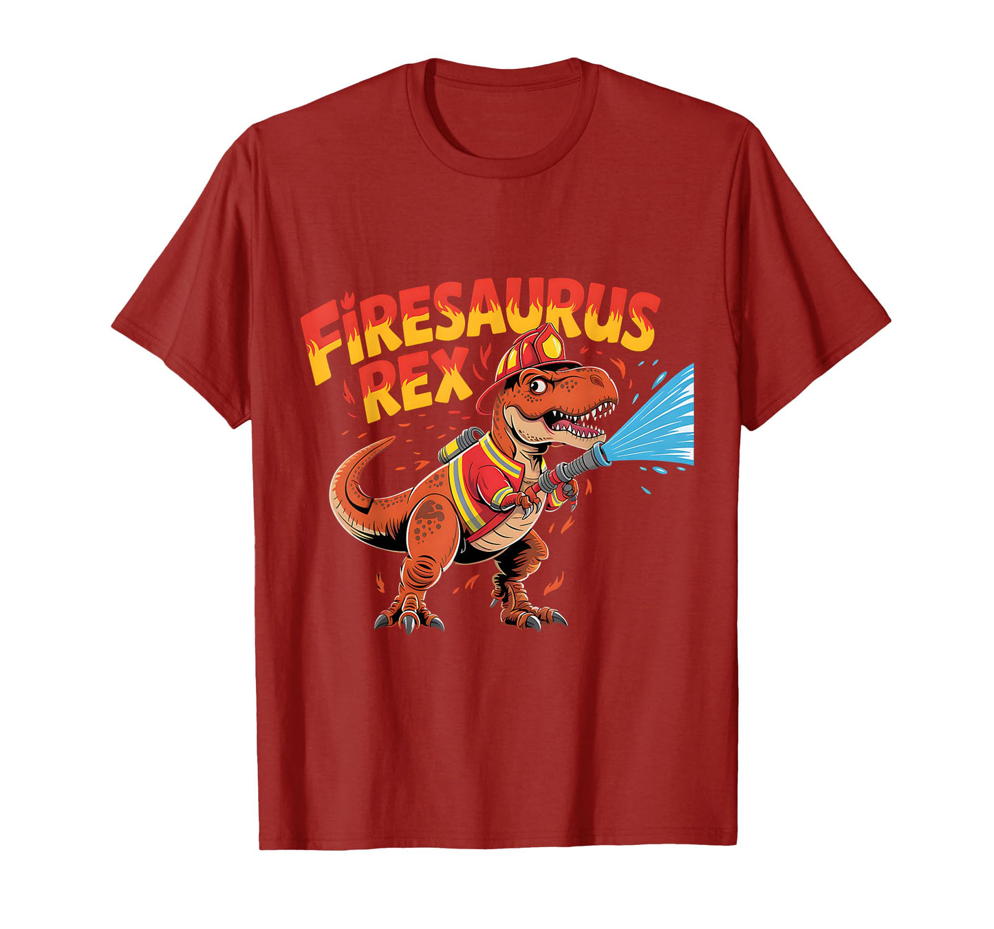 Firesaurus Rex Kids Toddler Rescue Team Firefighter T-Shirt