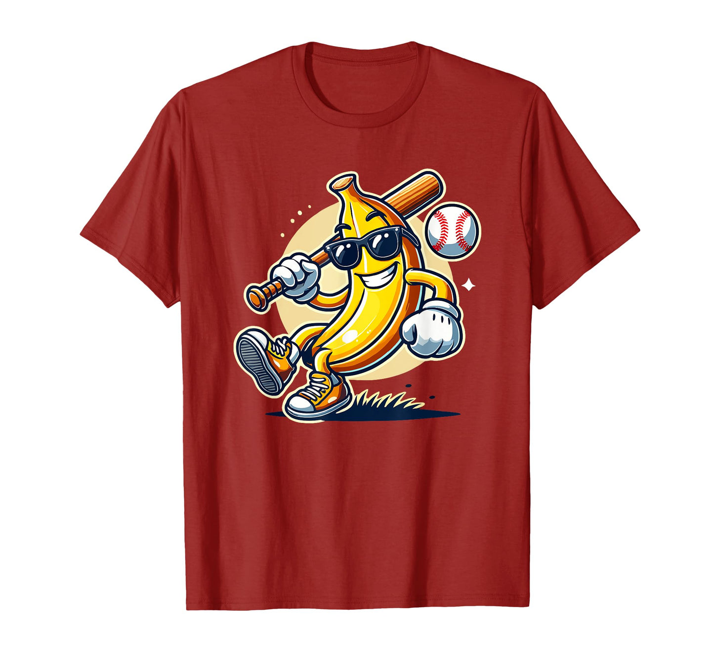 Banana Playing Baseball Fruit Lover Baseball Player T-Shirt