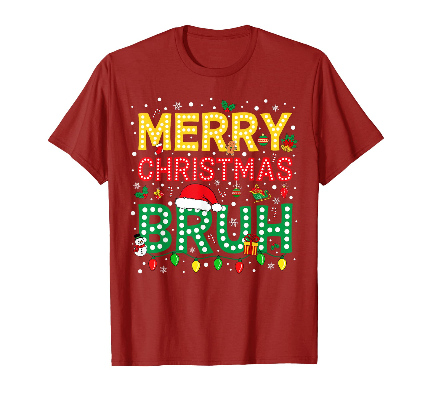 Bruh Christmas Bruh Merry Christmas Teens Boys Men Christmas T-Shirt