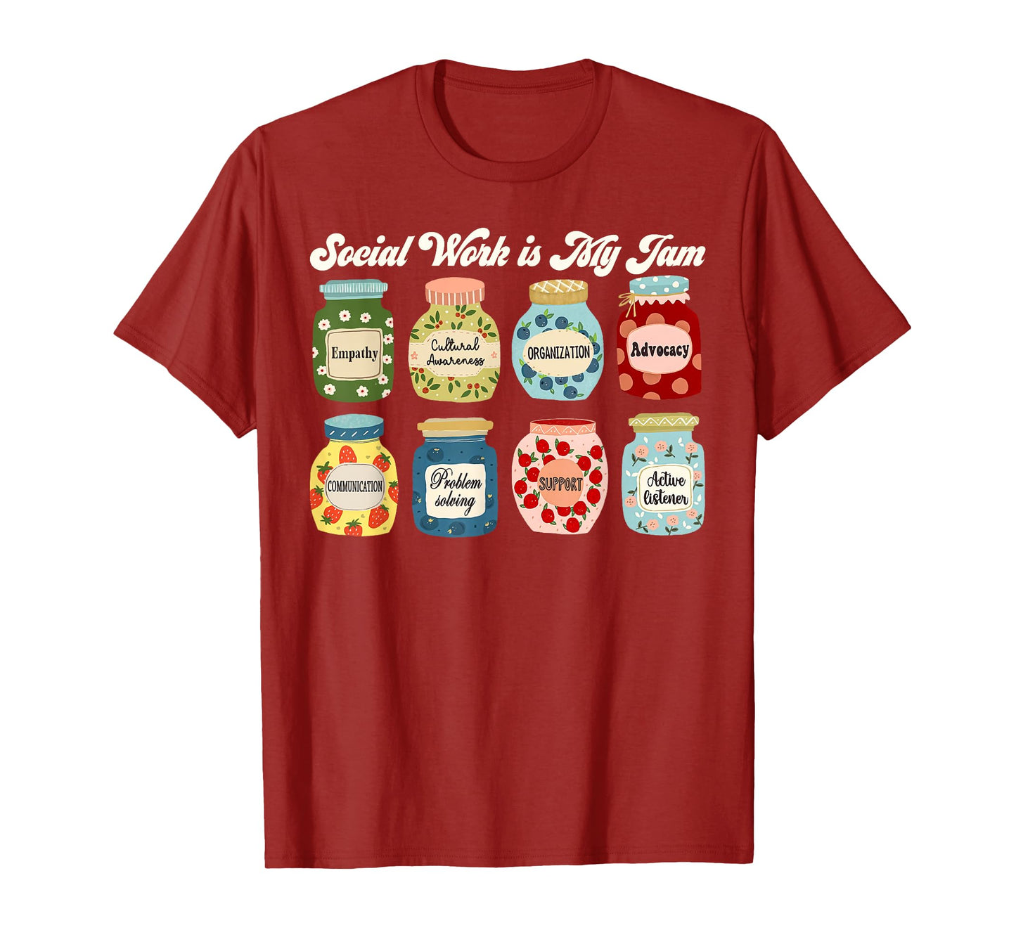 Groovy Social-Work Is My Jam Social-Worker Appreciation T-Shirt