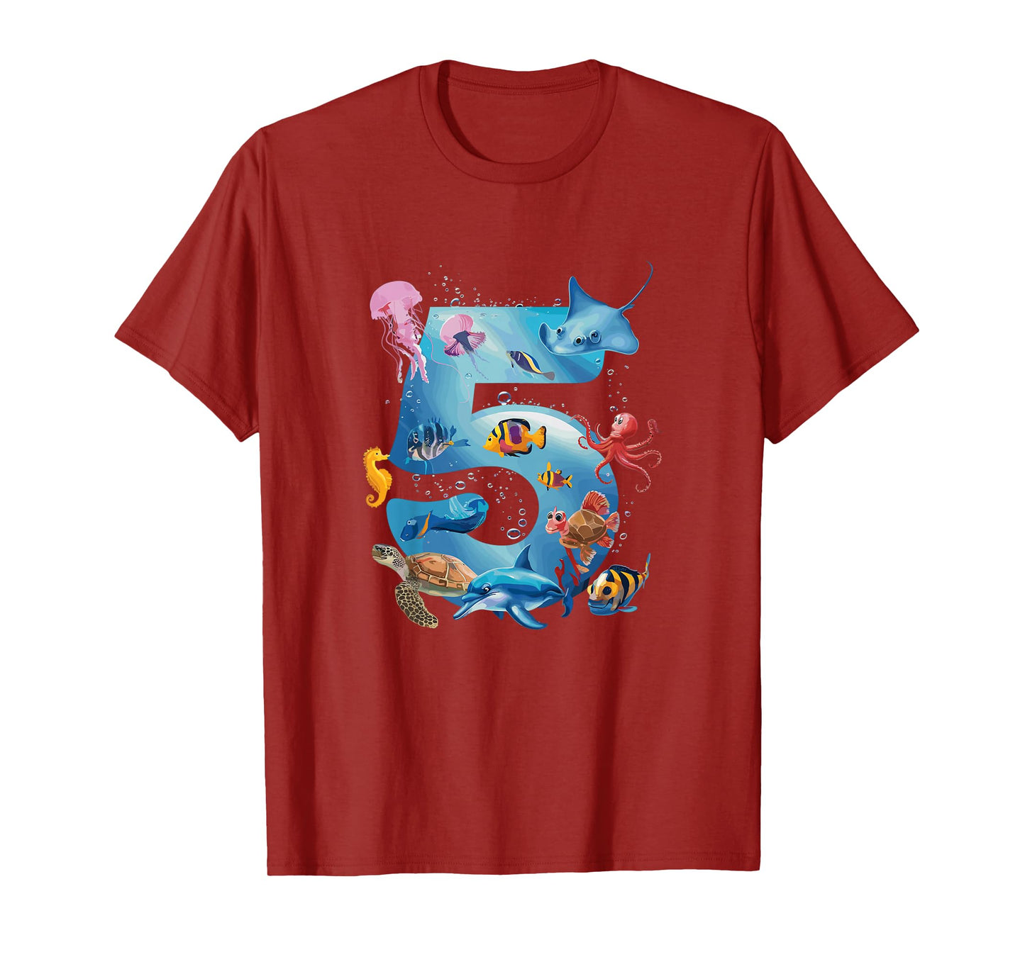 Sea Ocean Number 5rd Birthday Boys and Girls T-Shirt