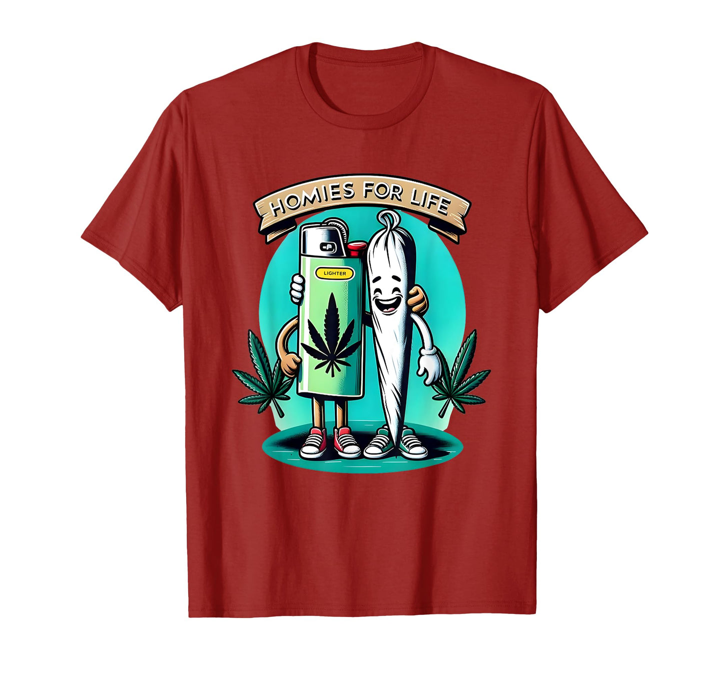 Homies For Life Lighter And Joint T-Shirt