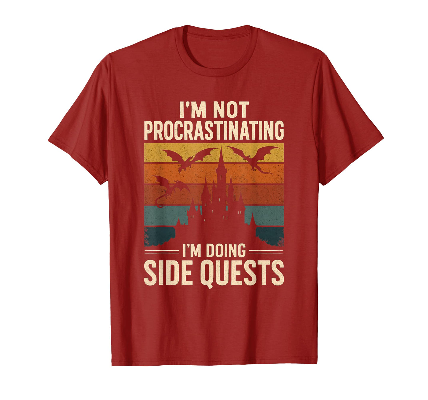 I'm Not Procrastinating I'm Doing Side Quests Retro RPG T-Shirt