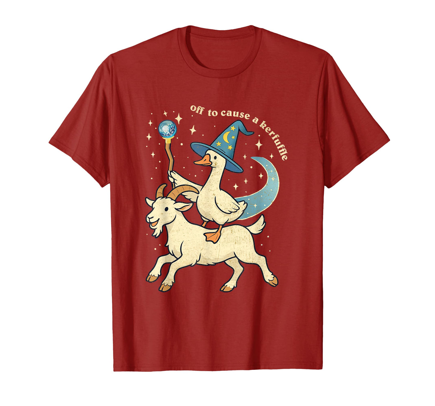 Off to Cause a Kerfuffle Funny Chaotic Weird Animal Goose T-Shirt