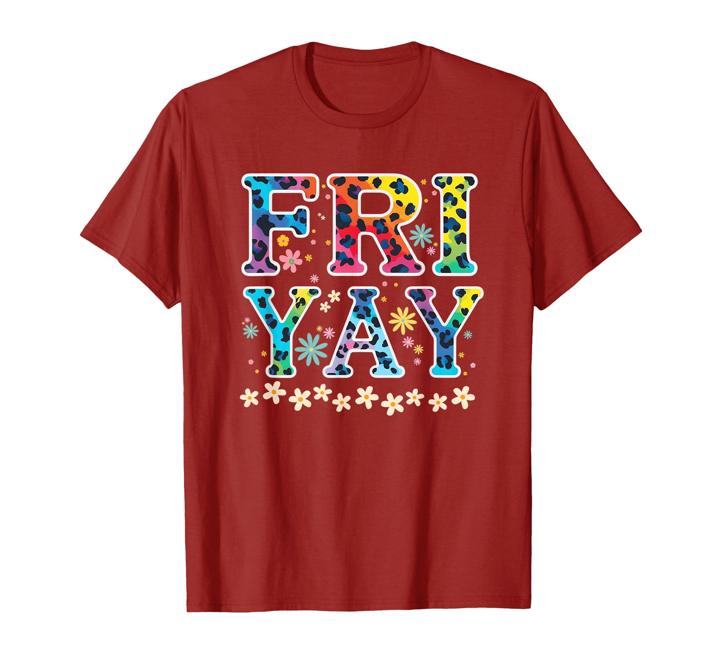Retro Fri-Yay Friday Funny Fri Yay Teacher School Leopard T-Shirt