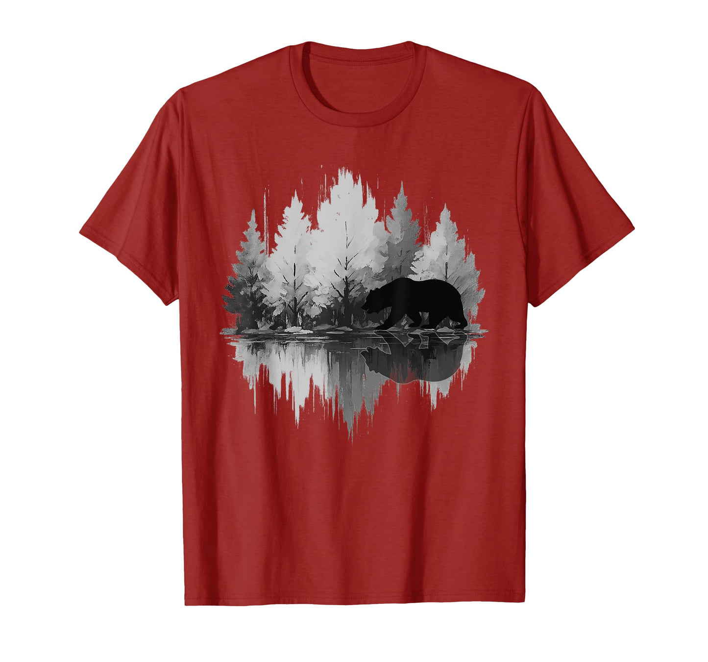 Wildlife Abstract Nature Animal Bear Reflection Forest Trees T-Shirt