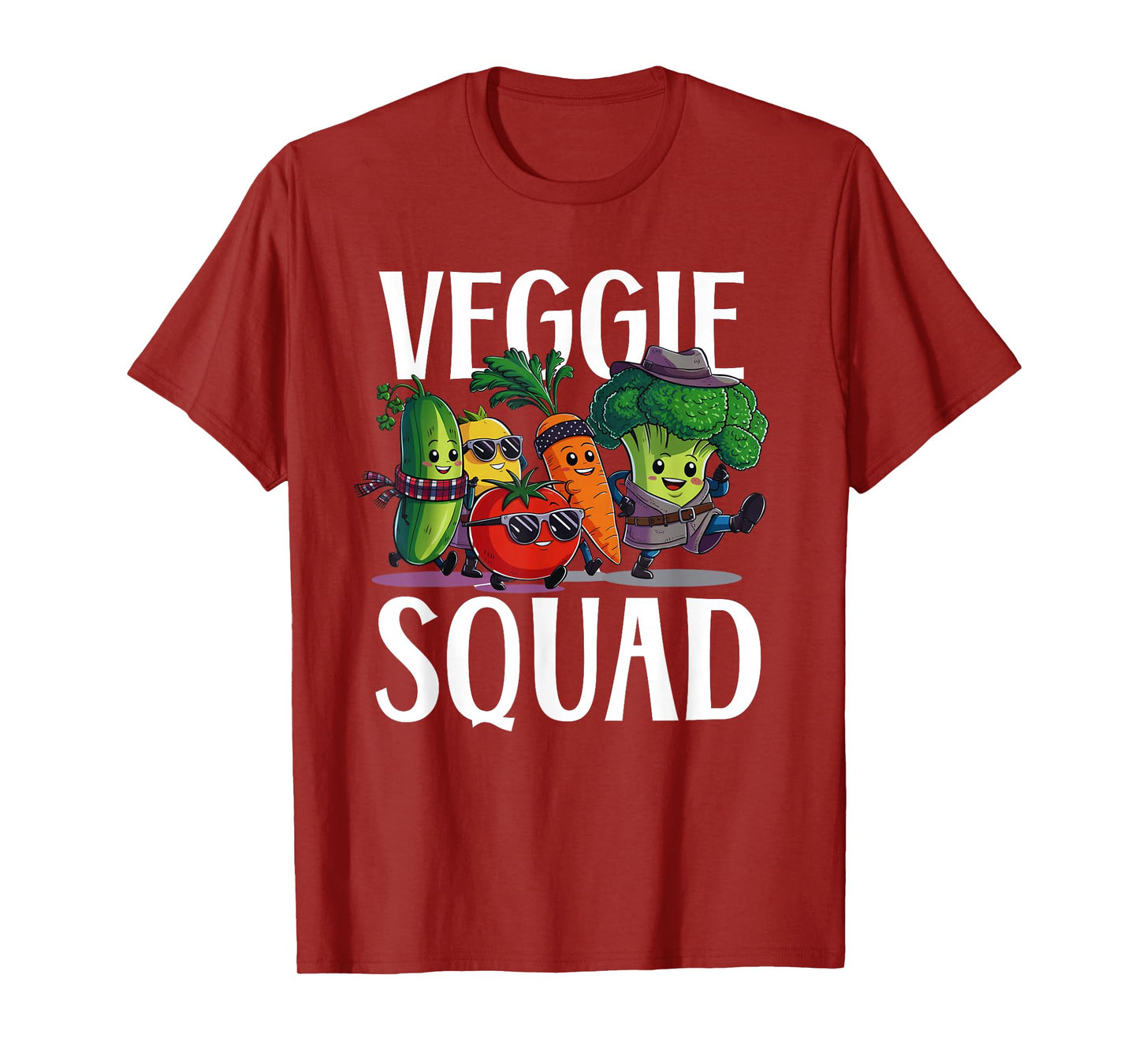 Veggie Squad Retro Vegetable Party Vegan Vegetarian crew T-Shirt