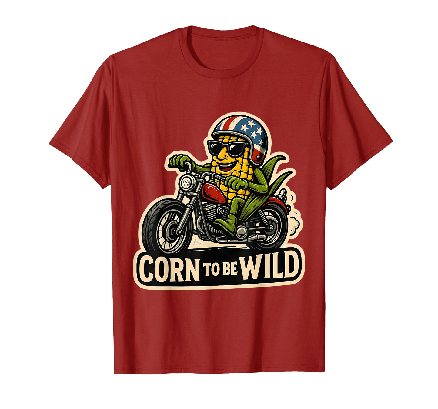 Corn to Be Wild Funny Corncob Pun Maize Farmer Biker Farming T-Shirt