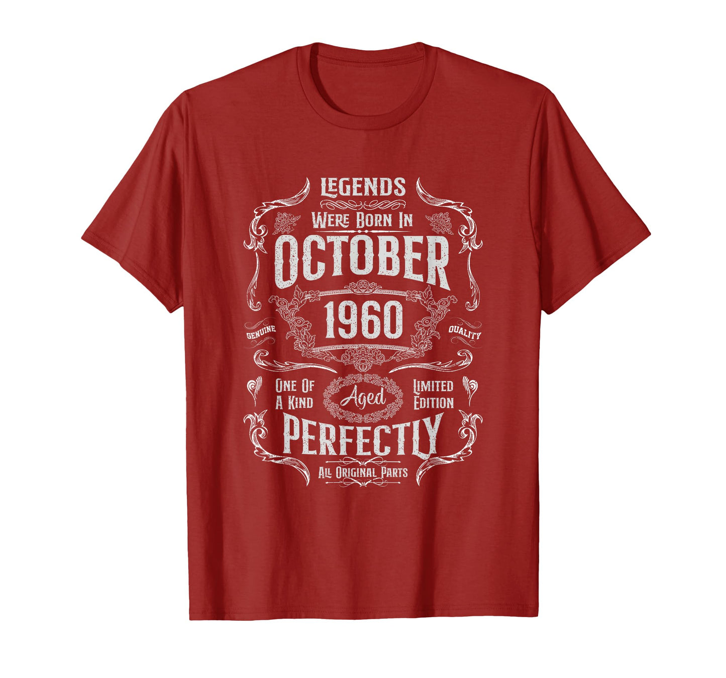 Vintage 65th Birthday Legends were Born in October 1960 T-Shirt