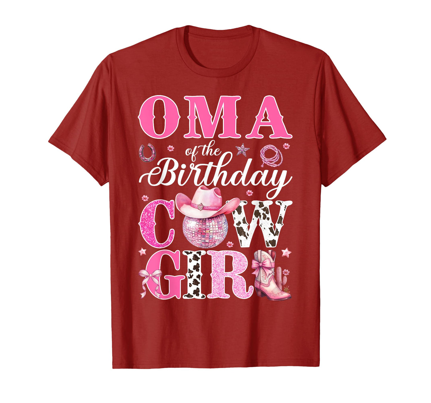 Cute Oma Of The Birthday CowGirl Rodeo Western Bday Party T-Shirt