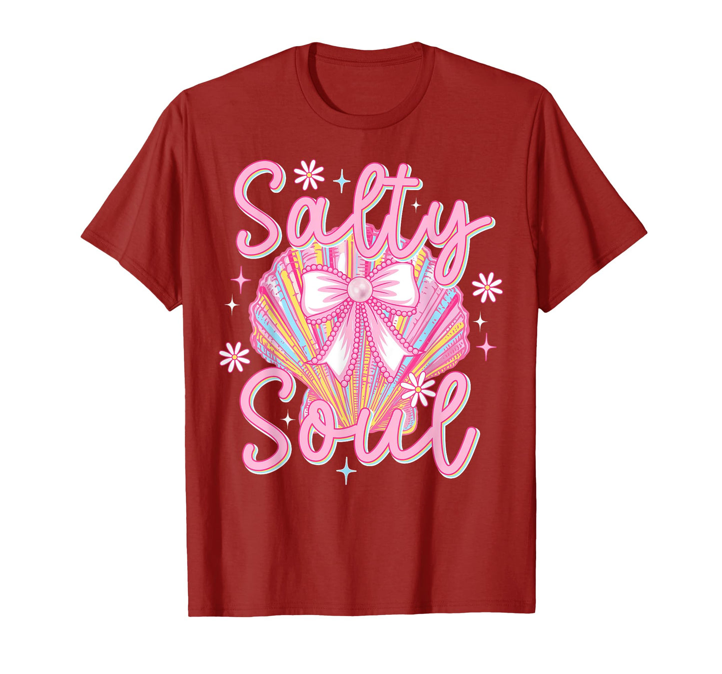 Beach Summer Vibes Cute Clam Pearl Coquette Salty Girls Soul T-Shirt
