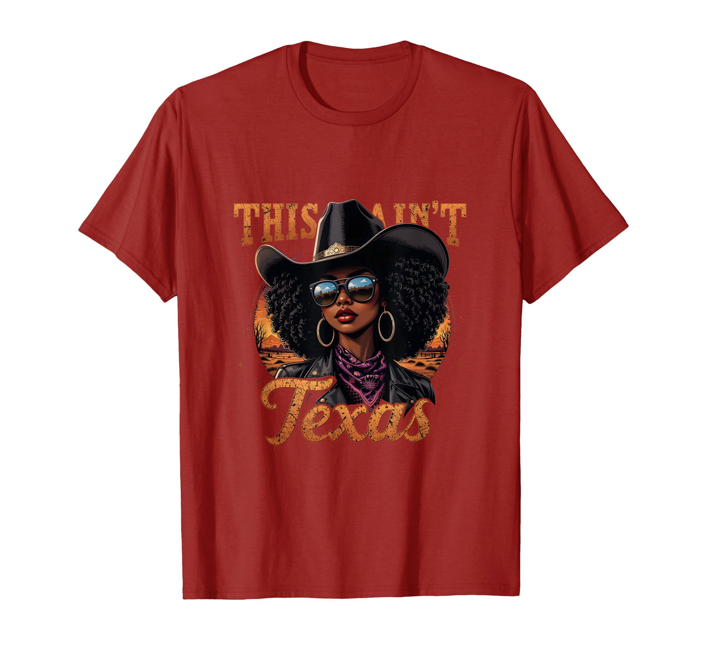 Melanin This Ain’t Texas African American Cowgirl T-Shirt
