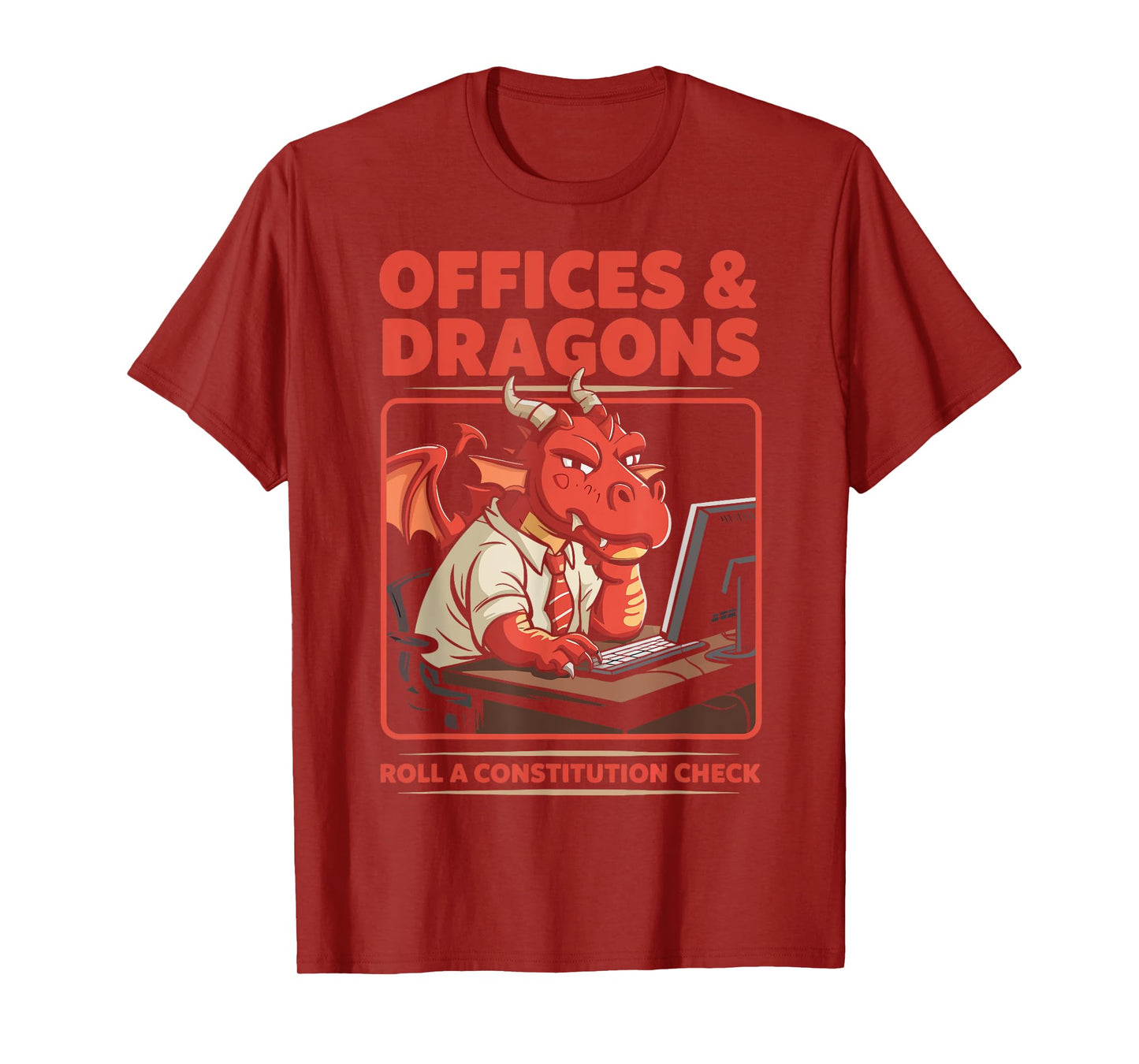 Offices and Dragons RPG Humour Dragon Work Life Art T-Shirt