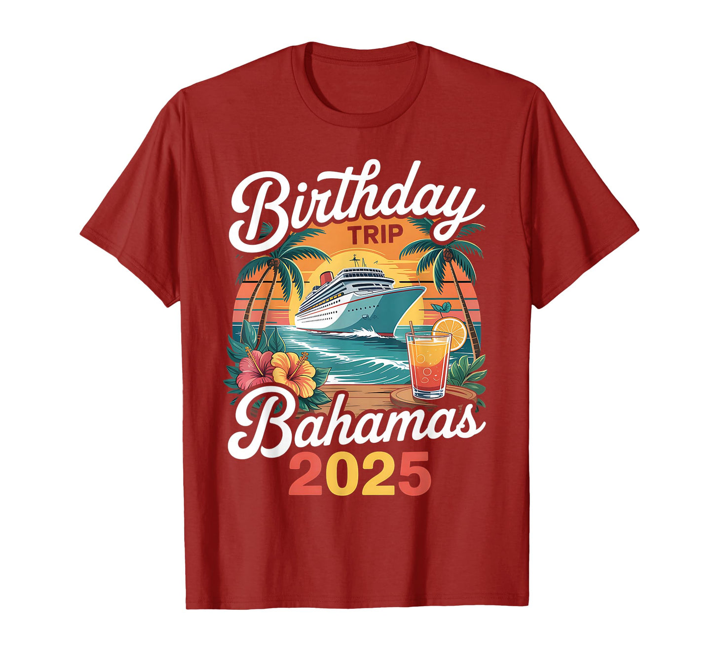 Bahamas Birthday Trip 2025 Crew Tropical Beach Vacation T-Shirt
