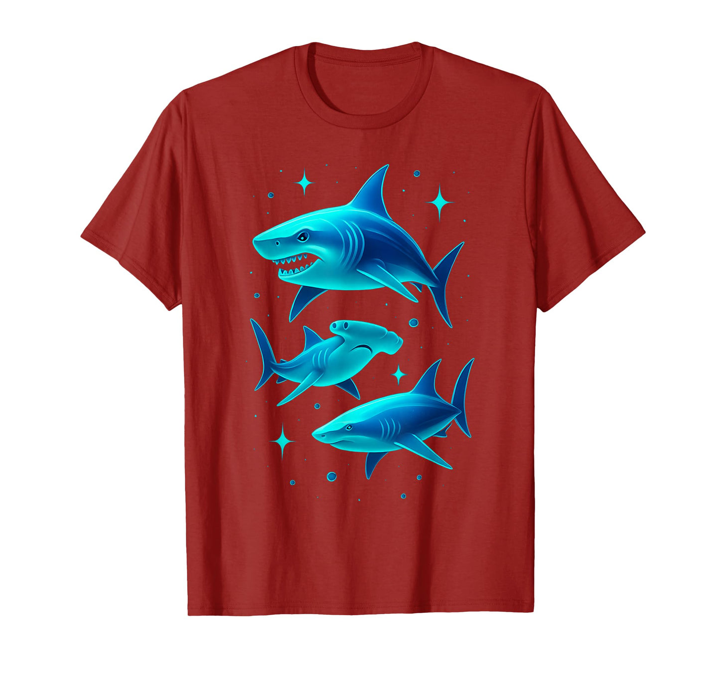 Retro Ocean Wildlife White Shark Hammerhead Sharks Lover T-Shirt