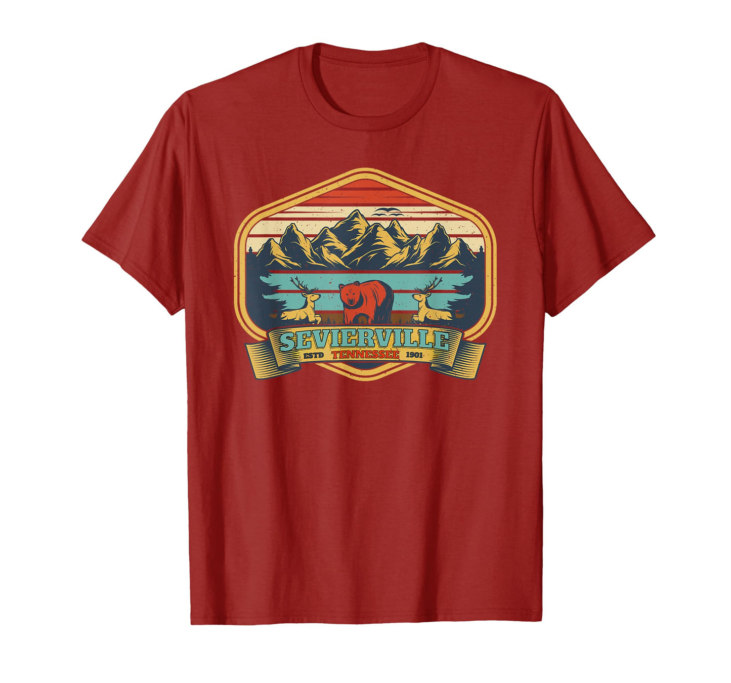 Sevierville, TN – Smoky Mountains Wildlife Vintage T-Shirt