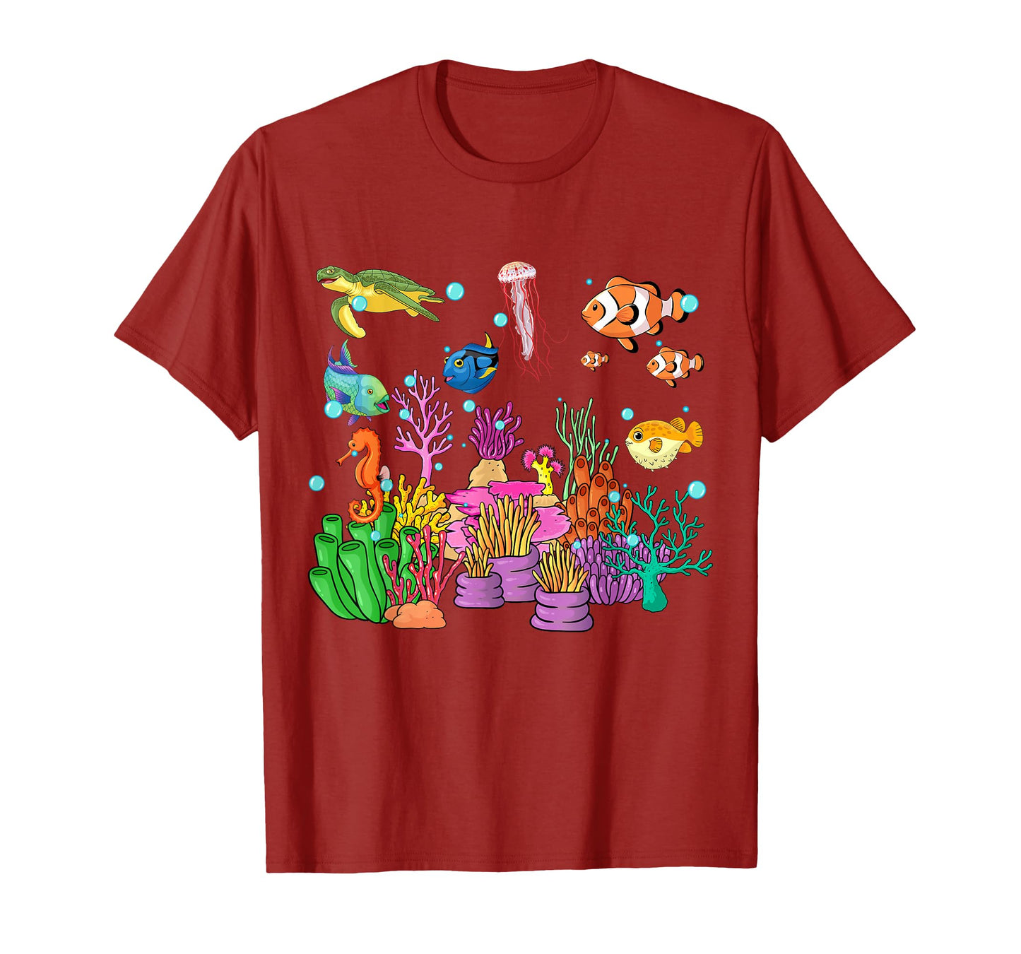 Coral reef with colorful tropical Fish, Marine Life T-Shirt