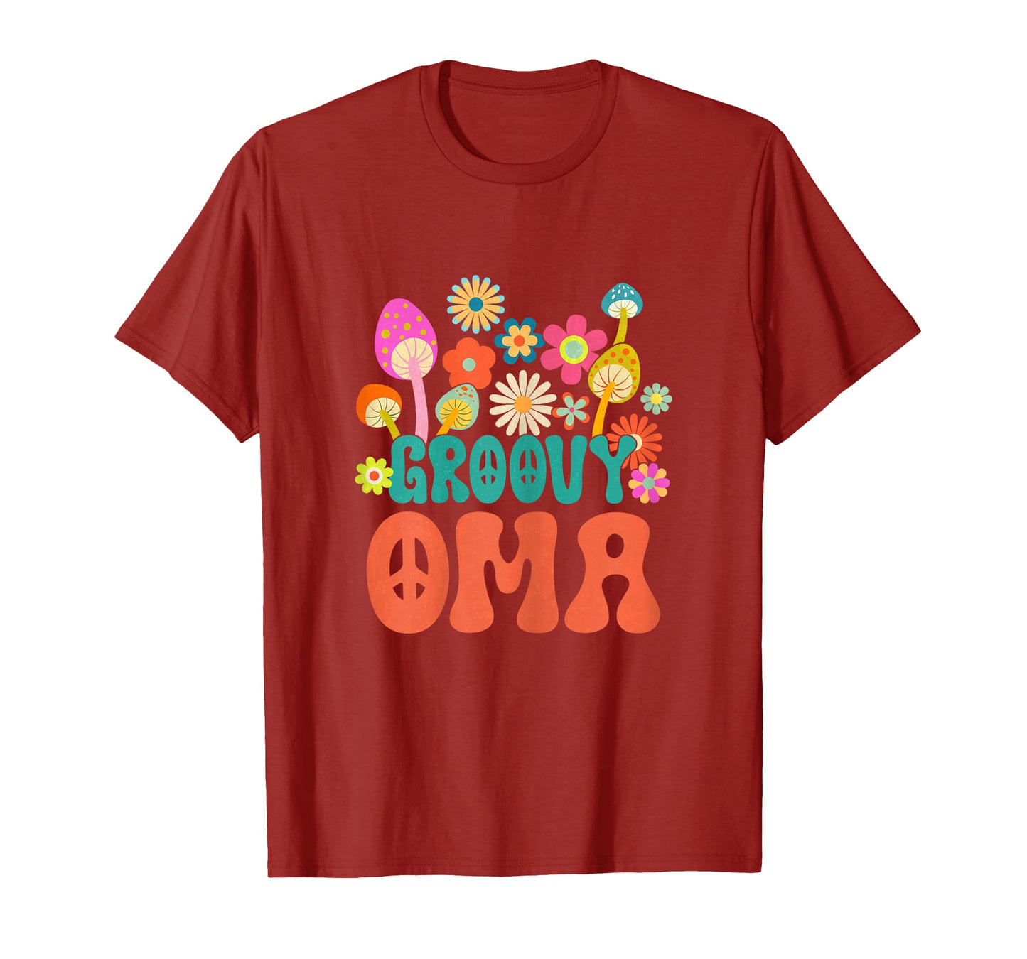 Retro Groovy Oma Gifts For Mother's Day Hippie Flower T-Shirt