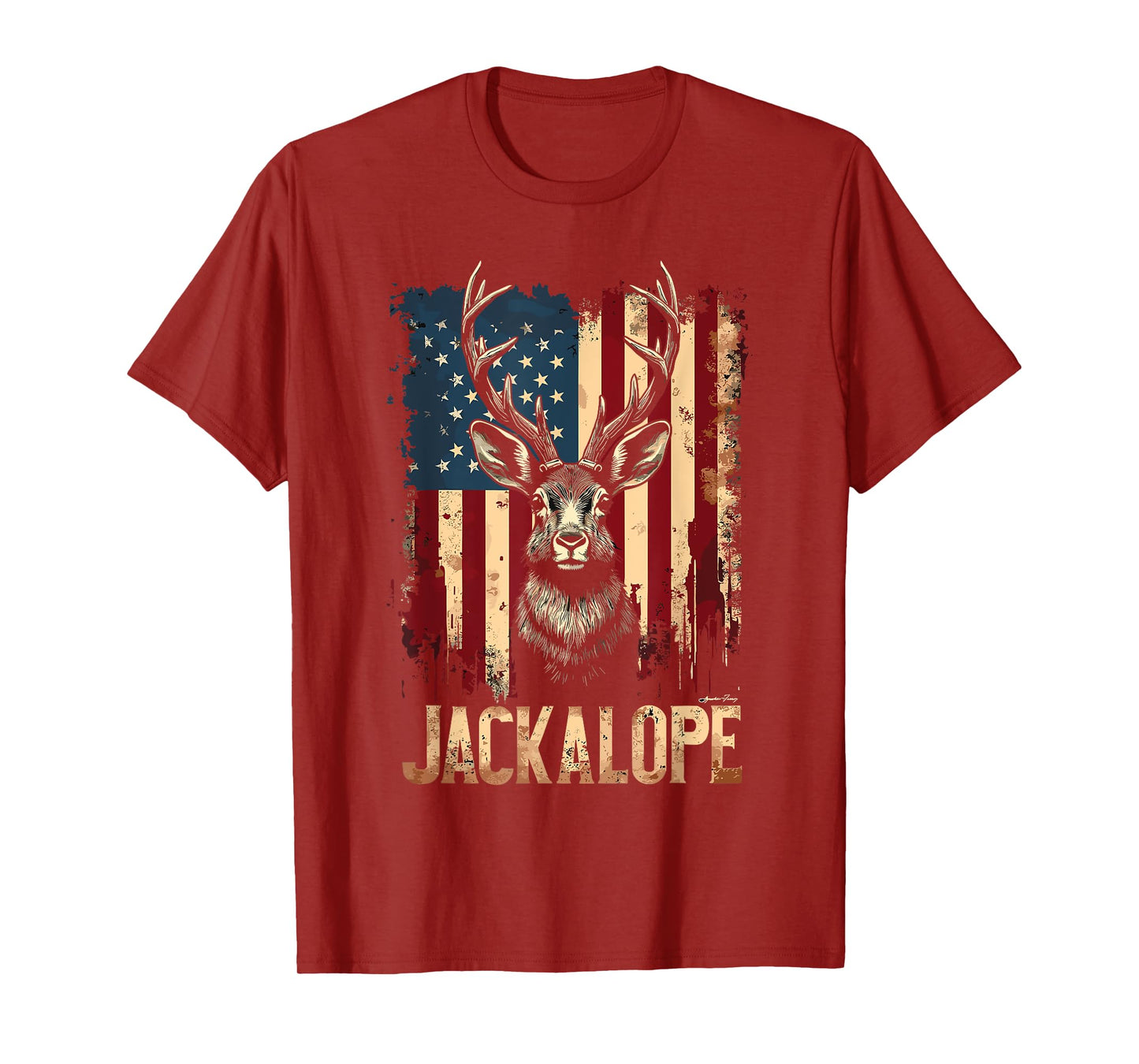 Jackalope American Flag Urban Wildlife T-Shirt