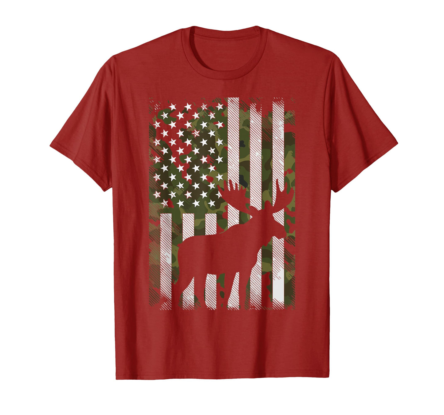 Moose USA Flag Alaska Wildlife T-Shirt