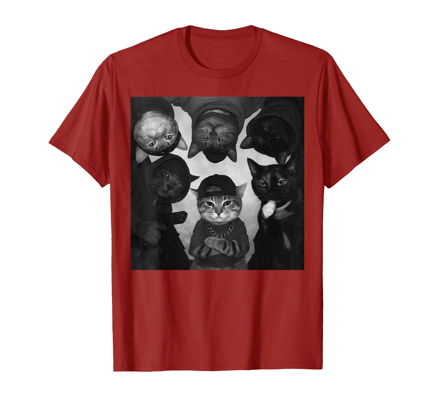 Funny Cat Meme Vintage Thug Gang T-Shirt
