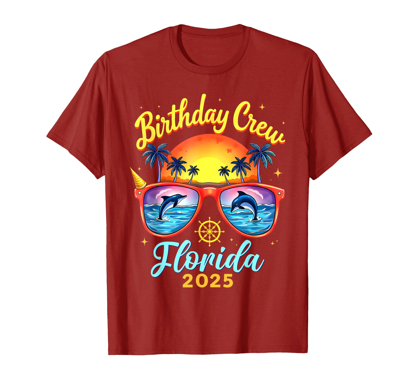 Birthday Crew Vacation Florida 2025 Party Matching Cruise T-Shirt
