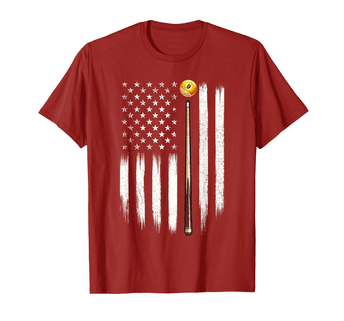 Billiard US Flag - 8 Ball Billiard Game Pool Player T-Shirt