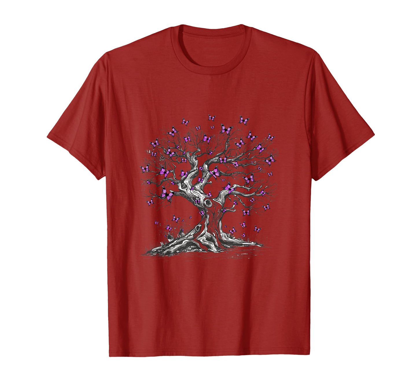 Animal Purple Butterflies Tree Nature Purple Butterfly T-Shirt