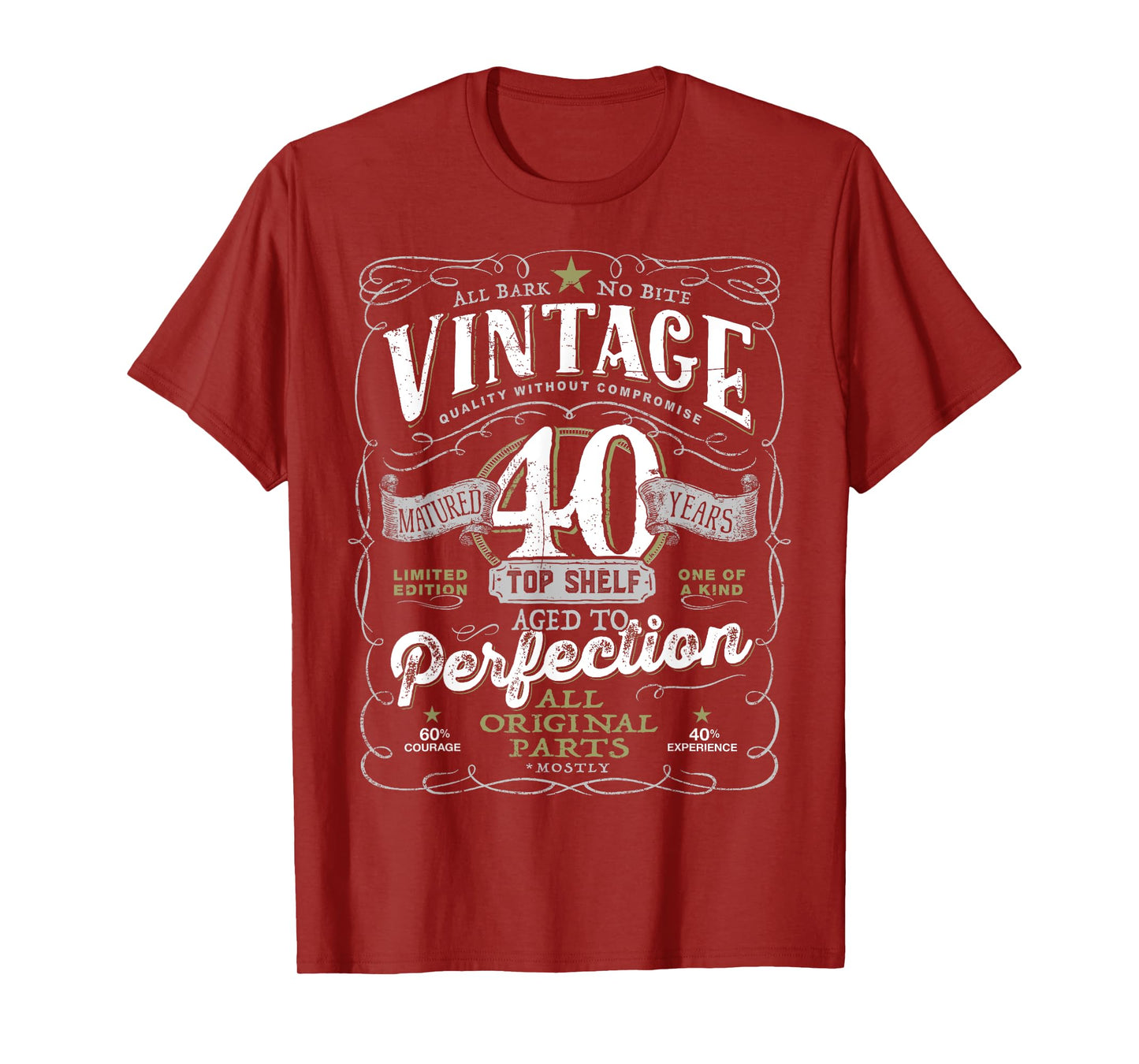 40th Birthday Top for Men, Vintage Aged Top Shelf Born 1985 T-Shirt