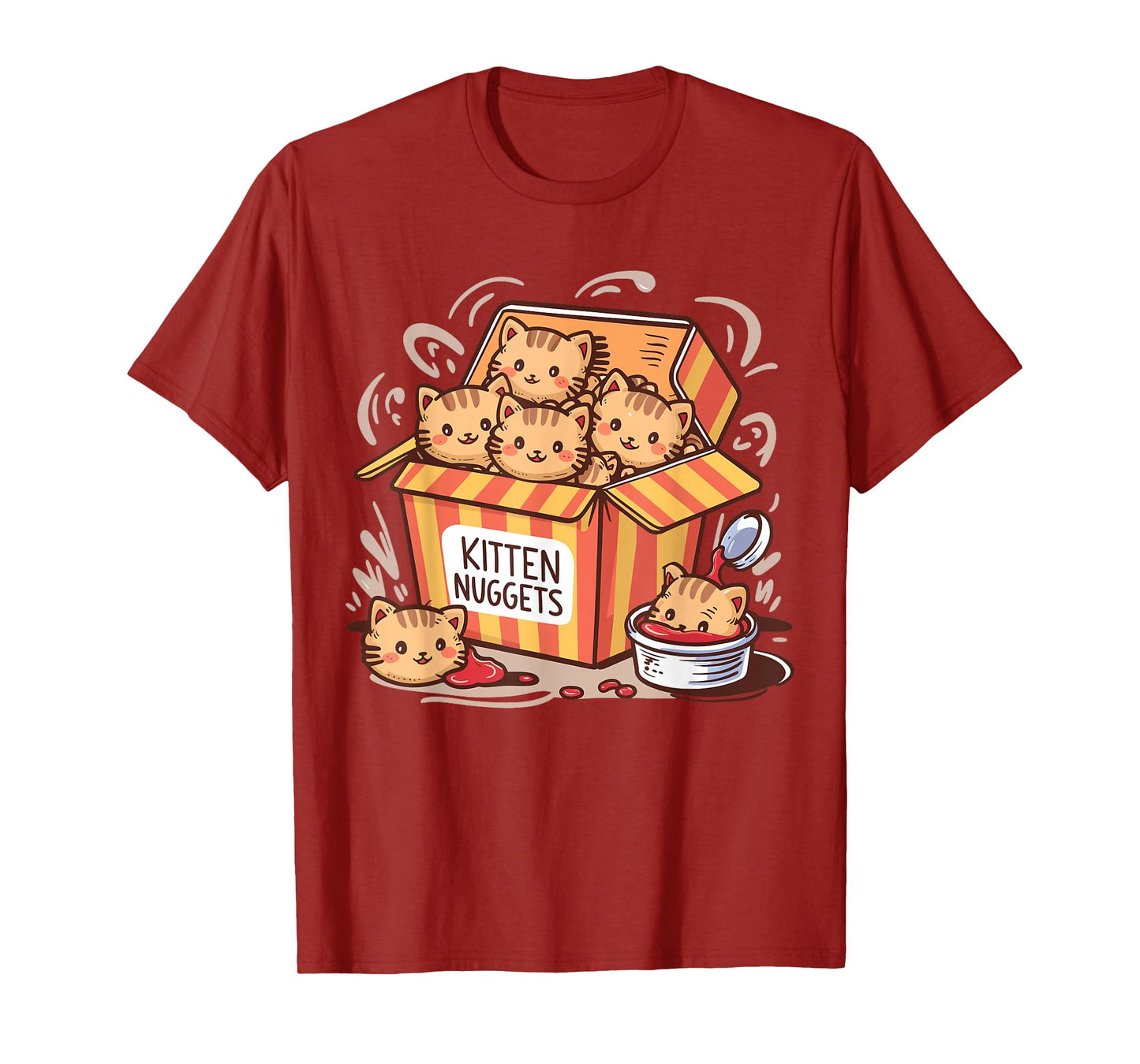 Kitten Nuggets Food Pun Cat Lover Chicken Nuggets T-Shirt