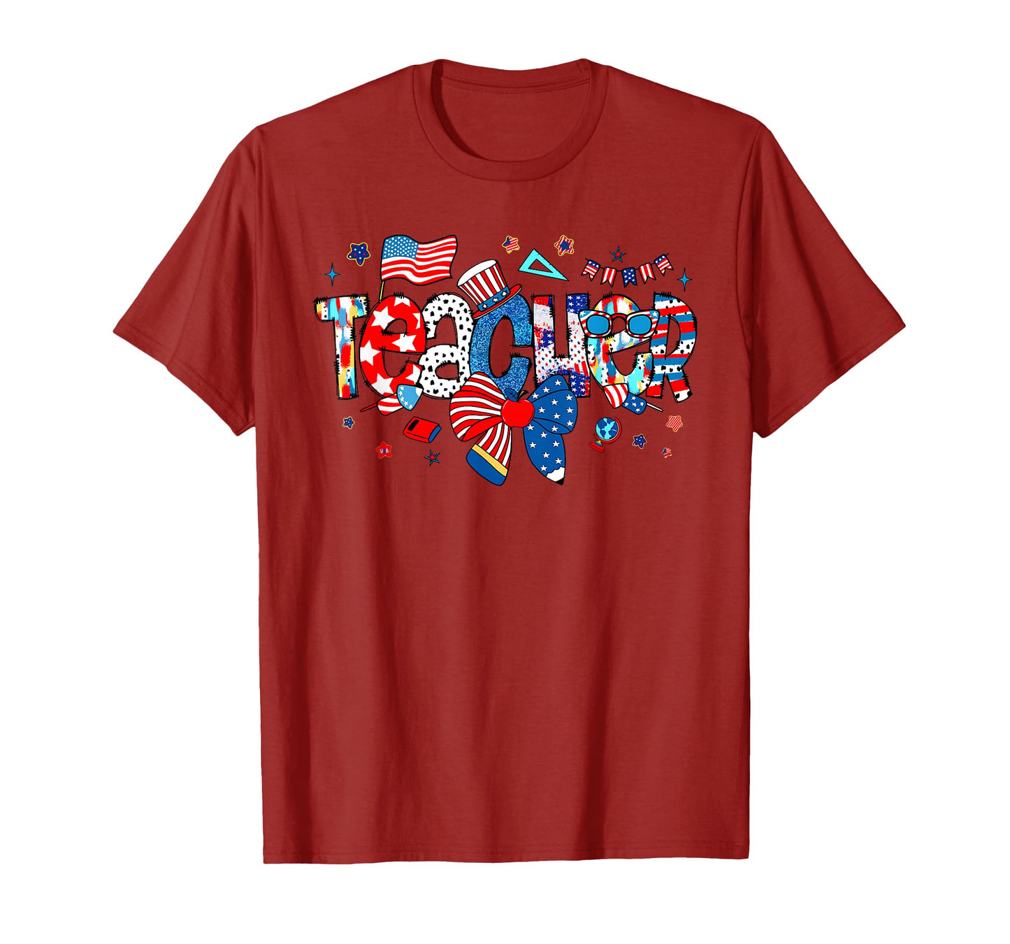American Flag 4th Of July Patriotic Teacher Life Men Women T-Shirt