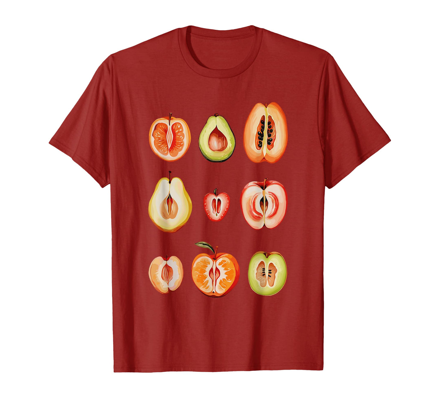 Funny Fruit Art Collection Retro Minimalist Fruit Lover T-Shirt