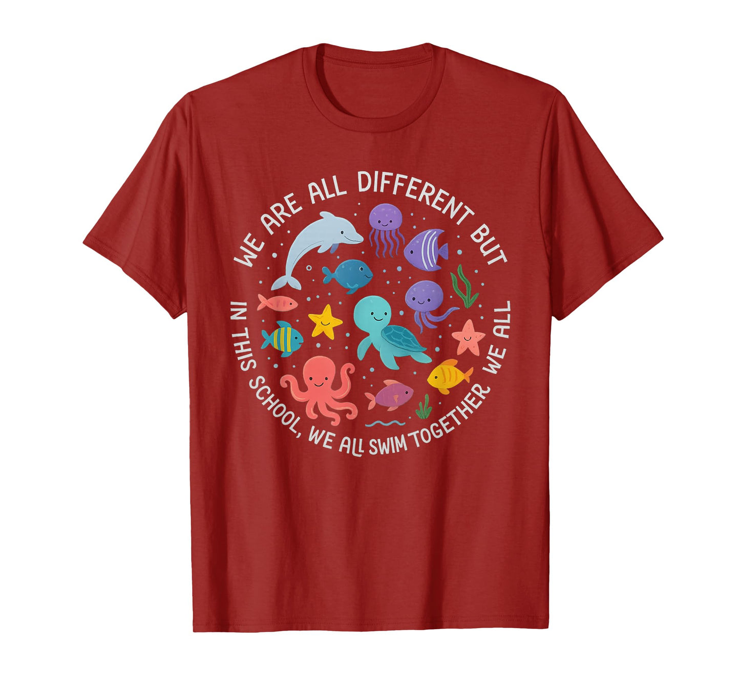 Different We Swim Together Teacher Student Back to School T-Shirt