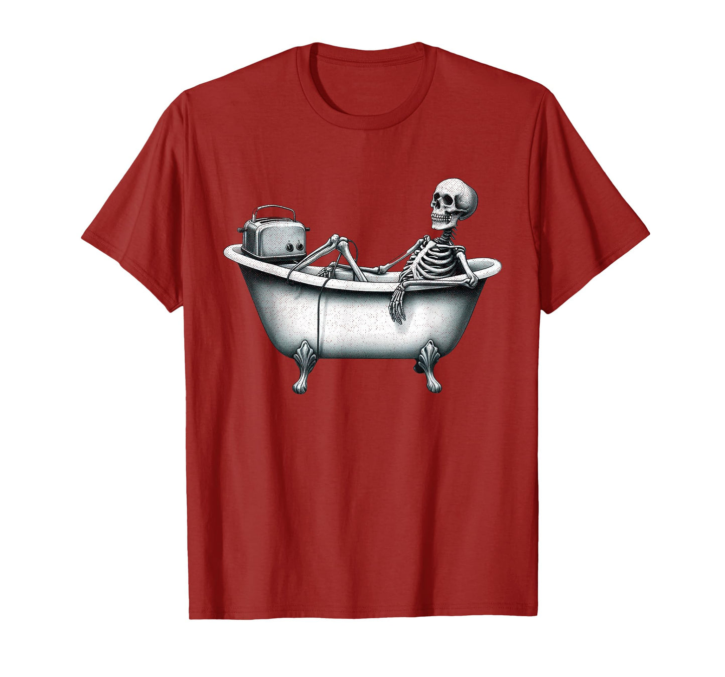 Funny Skeleton in Bathtub with Toaster T-Shirt