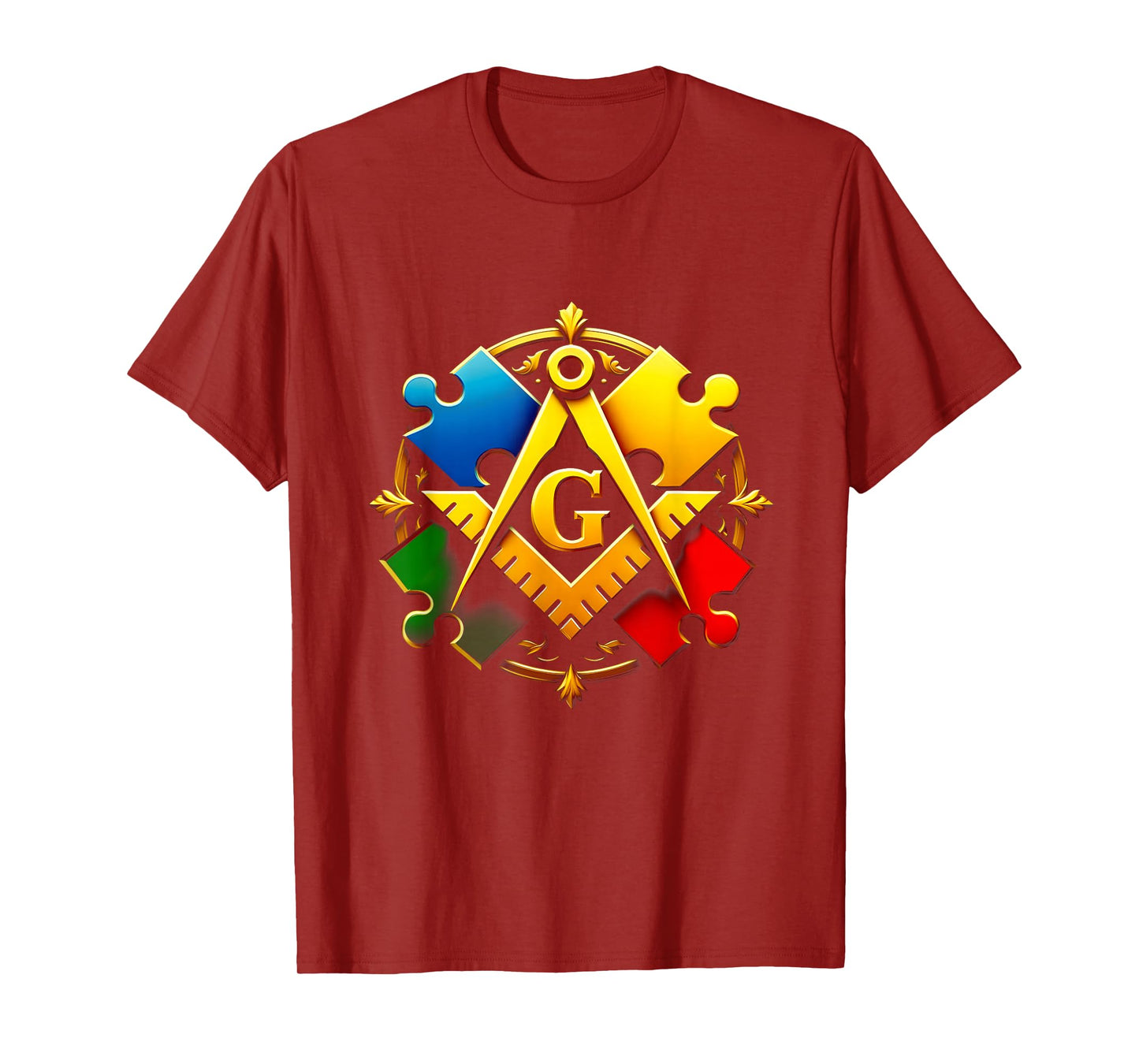 Autism Awareness Freemason Masonic Lodge Mason Puzzle T-Shirt