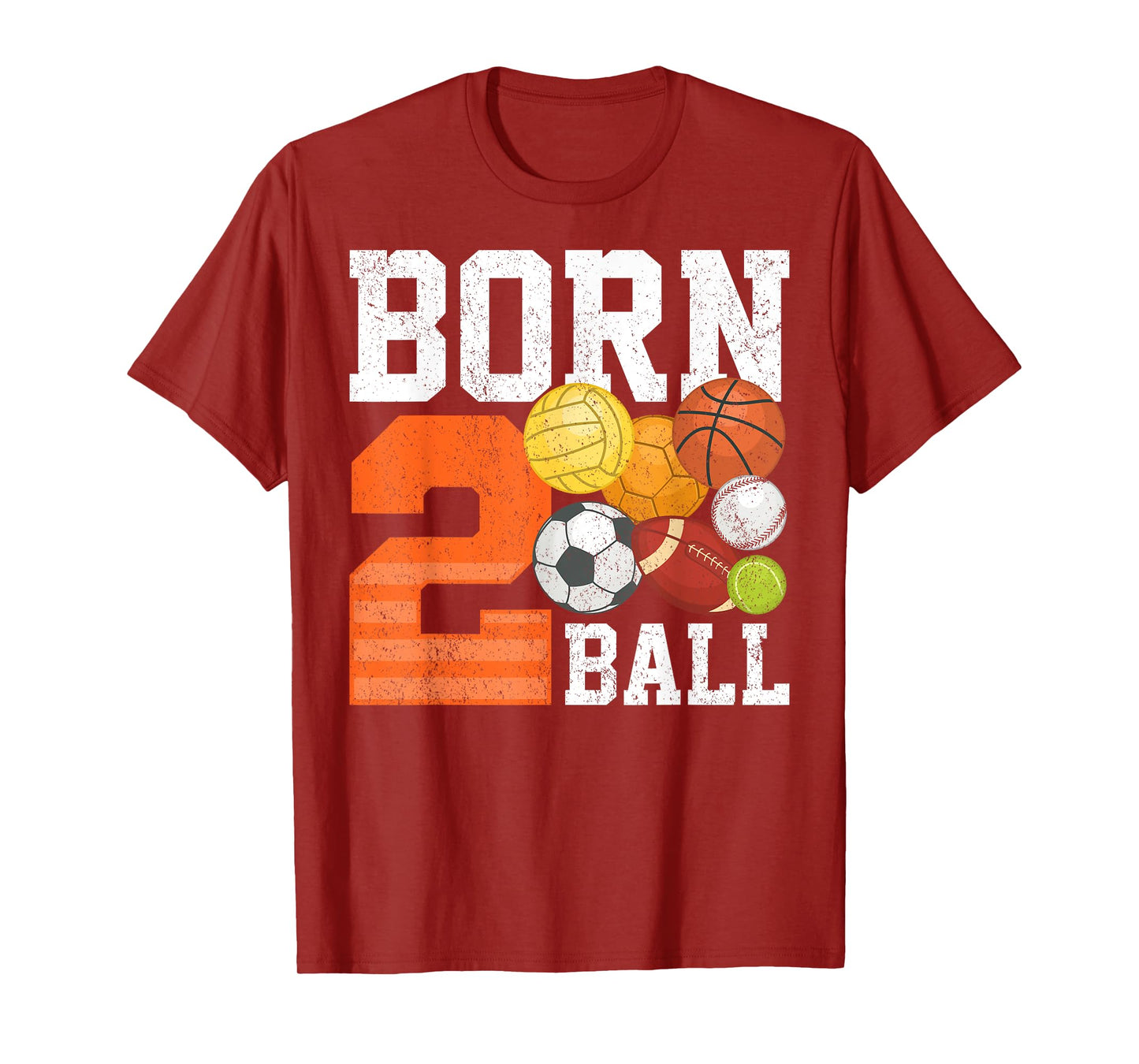 Born 2nd Ball Birthday Sport Ball Theme 2 Year Old Kids T-Shirt